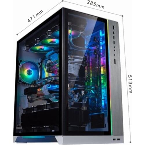 LIAN LI-ROG Certified O11D XL Computer Case PC Gamer Gabinete Support E-ATX/ATX/M-ATX/ITX Motherboard, Aluminum Side Penetration