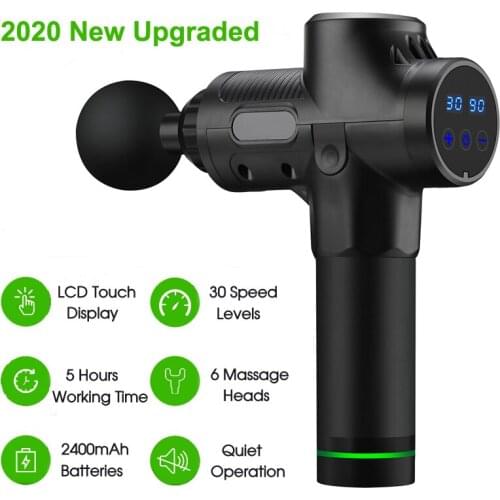 Massage Gun Deep Tissue Percussion Muscle Massager For Pain Relief 30 Speeds LCD Touch Display Fascia Gun Electric Body Massager