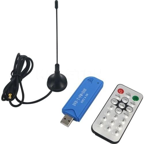 1pcs Mini Video Equipment TV Dongle DVB-T+DAB + FM RTL2832U + FC0012 Digital USB 2.0 TV Stick Support SDR Tuner Receiver+Antenna