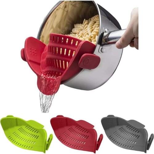 Multifunction Silicone Cooking Tool Fun Shape Pot Drain Pan Strainer Liquid Drainer Kitchen Colander For Pans
