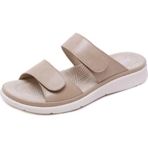 Fashion Summer Slippers Woman Beach Sandals Flat Snake Pattern Parallel Bars Belt Buckle Slides Cork Slippers Clogs Socofy Shoes