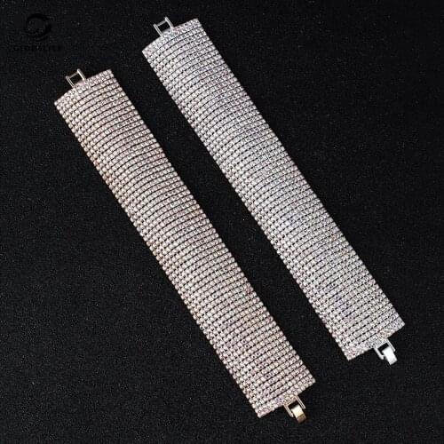 Fashion bridal bracelet Rhinestone bracelet European and American exaggerated color crysal 11 row Bracelet jewelry 110