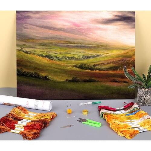 Natural Scenery Der Printed 11CT Cross-Stitch Complete Kit Embroidery DMC Threads Craft Hobby Handiwork Handicraft Counted