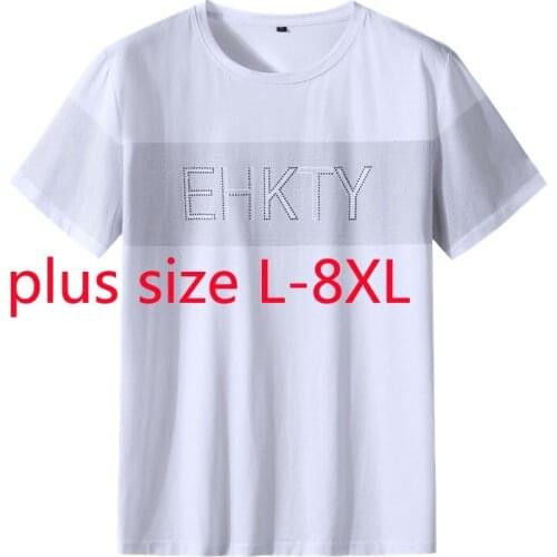New Arrival Fashion Super Large Summer Men Round Neck Printed Short Sleeve Knitted Casual T Shirt Plus Size XL-5XL 6XL 7XL 8XL