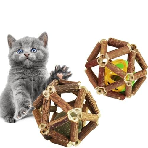 Educational Cat Toy Catnip Balls Mint Handmade Woven Cat Sports Playing Ball Interactive Cat Toy For Fun