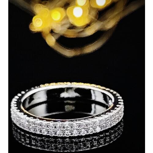 Original arrivals 925 Sterling Silver wedding band eternity Ring Engagement cubic zirconia finger for fashion personaliz R4414