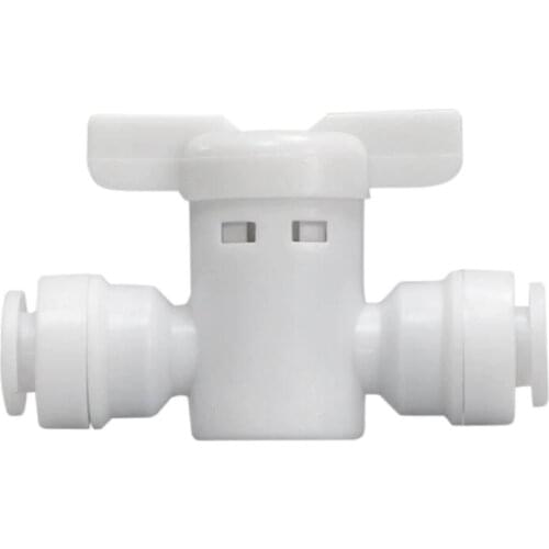 1/4" - 1/4" Plastic Drain Ball Valve NO-Clip Type RO Water Backwash Quick Connector Switch Water Filter System Parts