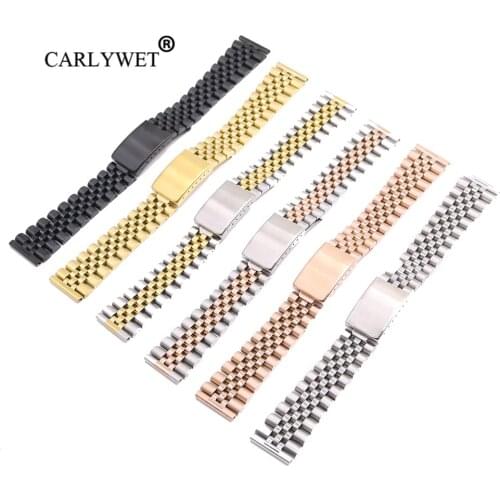 CARLYWET Wholesale 20mm Replacement 316L Stainless Steel Wrist Watch Band Strap Bracelet For Omega IWC Tudor Seiko Breitling