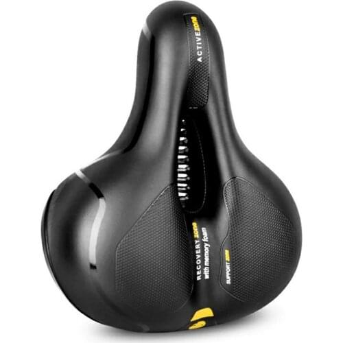 Bike Saddle Memory Sponge Road MTB Bike Hollow Breathable Absorption Rainproof Big Bum Soft Comfort Cushion Cycling Part Seat
