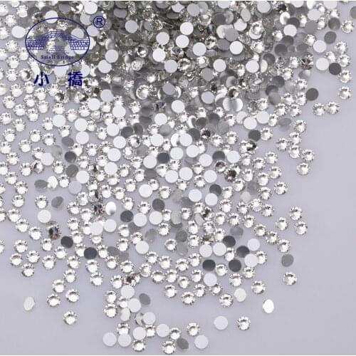 Glitter Non HotFix Crystal Flat Back Rhinestones Glass Diy 3D Nail Art Rhinestones Round White Rhinestones For Clothes Z152