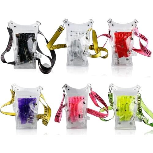 Barber Scissors Bag Comb Clip Brush Transparent Plastic Storage Pockets Messenger Bag Hairdresser Bag Hairdressing Tool 6 Color