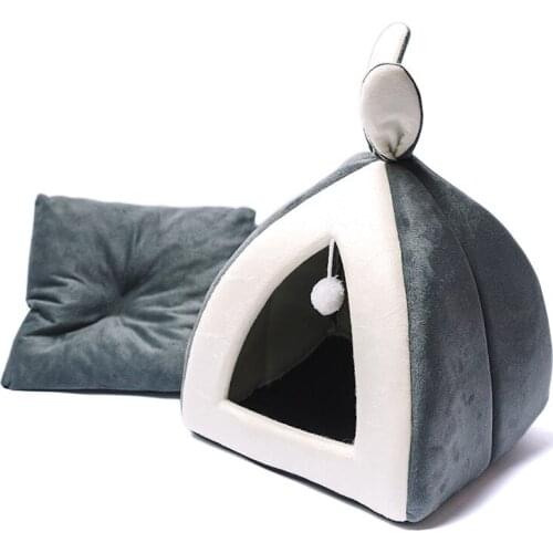 Pet Supplies New Cat Bed Indoor Cat House Warm Small Kennel Foldable Cat Cave Cute And Interesting Sleeping Mat All Seasons