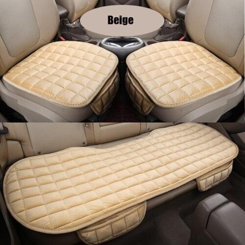 Universal Car Seat Covers Plush Seat Cushion Winter Warm Full Set Seat Cushion Pads Protector Mats Car Interior Accessories 3PCS