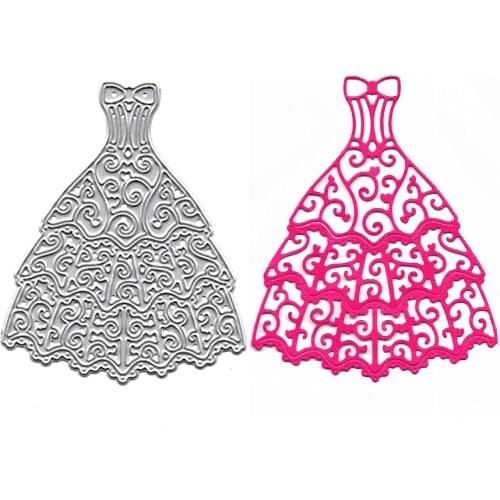 Full Dress Cutting Dies Scrapbooking Album Cards Making Mold Embossing Template Stencil Metal Craft Die Cut Clear Stamps Dies