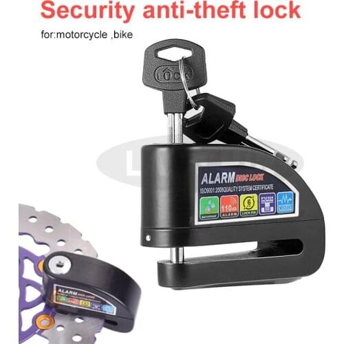 Waterproof Motorcycle Alarm Lock Electromobile Bike Lock Security Anti-Theft Lock Disc Brake Lock With Bag Reminder Rope