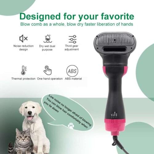 2-In-1 Portable Dog Dryer Dog Hair Dryer And Comb Brush Pet Grooming Cat Hair Comb Dog Fur Blower Low Noise 2021 New Upgrade