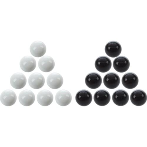 20 Pcs Marbles 16mm Glass Marbles Knicker Glass Balls Decoration Color Nuggets Toy Black and White
