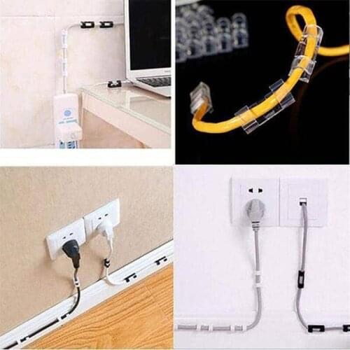 20pcs Self-adhesive Wire Organizer Fixed Clamp Computer Data Cable Clamps D1