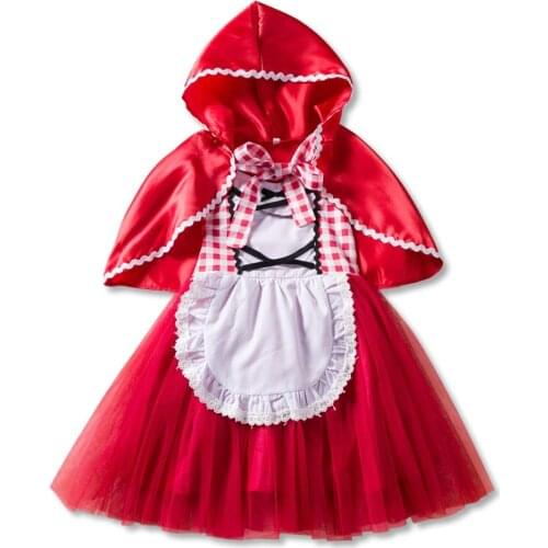 2021 baby Girl Princess dress Little Red Riding Hood Dress +cloak Snow White Birthday Party Christmas Dress Halloween Costume