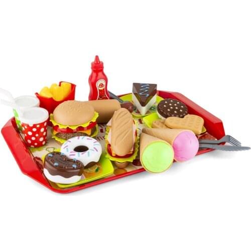 49Pcs Kid Simulated French Fries Hamburger Fast Food Model Pretend Play House Toy
