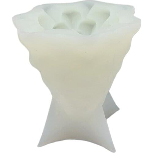 A0NF Sawtooth Christmas Tree Shape 3D Candle Epoxy Resin Mold Plaster Silicone Mould