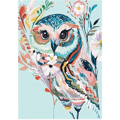 New 5D Diy Diamond Painting Animal Owl Cross Stitch Kit Diamond Mosaic Embroidery Landscape 3D Full Round Diamond Home Gift