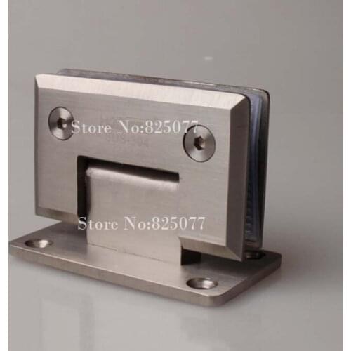 Free shipping High Quality Brushed 90 Degrees open Stainless Steel 304 Wall Mount Glass Shower Door Hinge Hypotenuse Hinge HM158