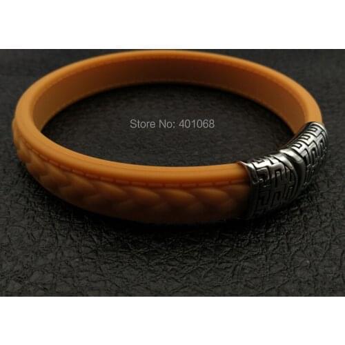 Fast shipping punk silicone rubber bracelet with high negative ion energy bracelet