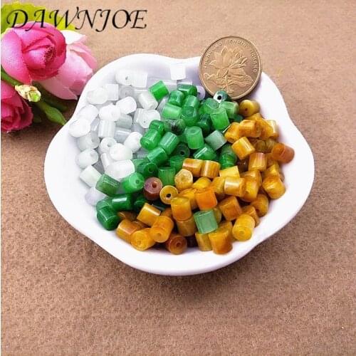 5*5*1/8*8*4mm 50pcs Natural Jade Cylinder Spacer Beads DIY Making necklace jewelry supplies Bracelet Bead Chain Finding