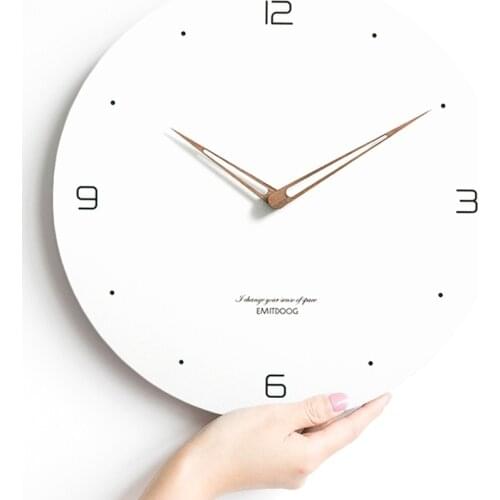 Wooden Wall Clock Modern Design Vintage Elegant Quartz Wall Saatk Silent Creative White Dinding Wallclock QZE113