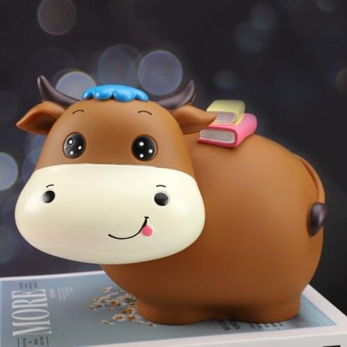 Cow Children Money Boxes Interesting Piggy Bank Coin Storage Box Modern Creative Spaarpot Kinderen Dispenser Decor BD50MB
