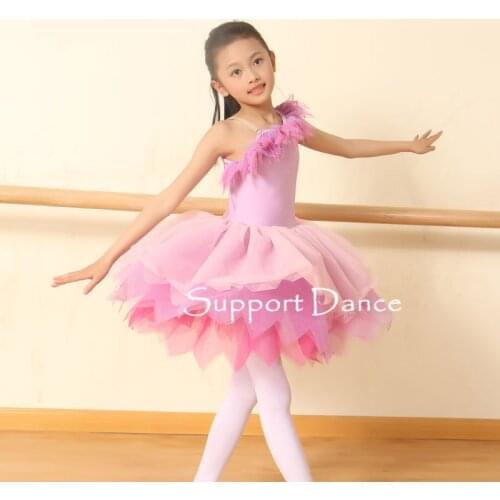 Child One Shoulder Ballet Tutu Costume Dress Toddler Adult Professional Performance Costumes C257