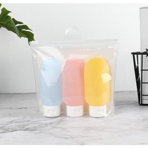 60ml travel kit hose 3 pieces toiletries shampoo shower gel skin care kit bottling