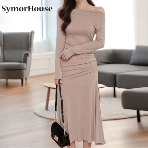 Elegant office dress women long sleeve casual Spring Autumn ladies Sexy dresses slim plus size pencil dress for women