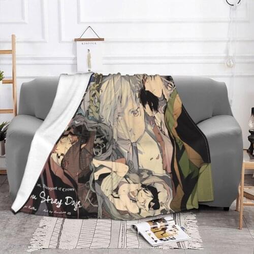 Bungou Stray Dogs Blanket Flannel Decoration Dazai Osamu Multifunction Lightweight Throw Blankets for Sofa Couch Rug Piece