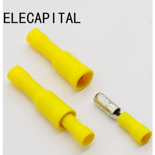 Hot 50 X Yellow Male Female Bullet Connector Crimp Terminals Wiring
