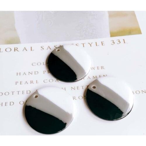 Round Shape Resin Acrylic Plastic Beads Diy Material Pendant Necklace Eardrop Charms Jewelry Component 25mm 10pcs