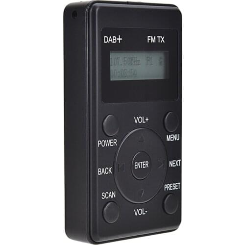 Mini FM Radio DAB+ FM Receiver with Earphones Portable DAB-FM Transmitter Micro-USB Rechargeable Digital Radio for Daily Travel