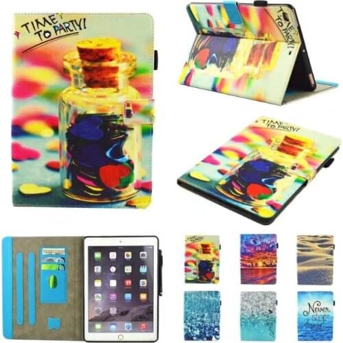Fashion Cartoon Pattern Silicone PU Leather Funda Tablet For iPad Air 2 Case For Apple iPad Air2 For iPad 6 Smart Case Cover