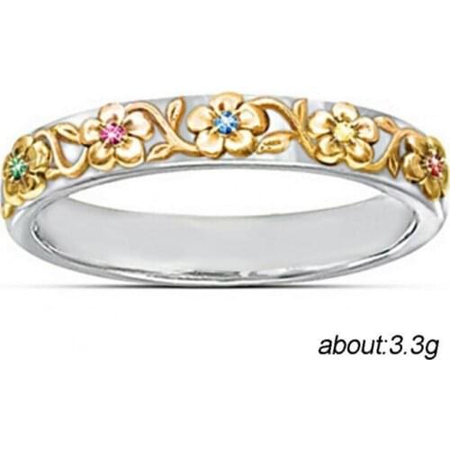 New Arrival Hot Classical Jewelry 925 Silver&Gold Fill Pave 5A CZ Party Women Wedding Engagement Flower Band Ring For Lovers