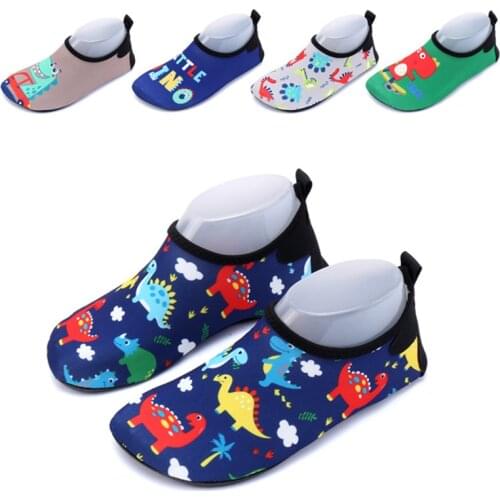Boys swim shoes for girls cute cartoon dinosaur beach shoes barefoot skin soft bottom non-slip children swimming diving socks
