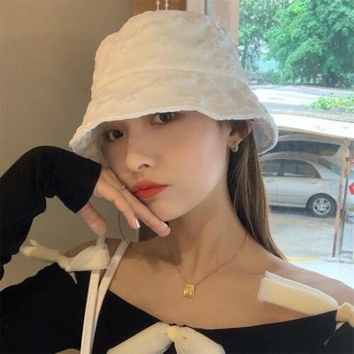 Vintage Elegant Flower Panama Lady Bucket Hat Women Summer Beach Sun Hats Fashion Outdoor Caps Breathable Fisherman Cap Present