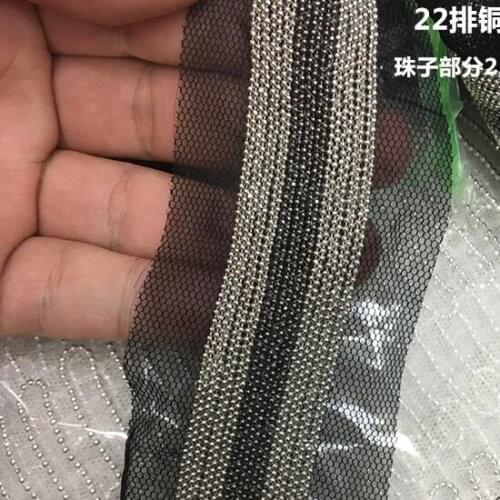 1yds Grey beads in middle silver beads lace trim DIY clothing accessories handmade diy hat wasit decorative accessory Z709