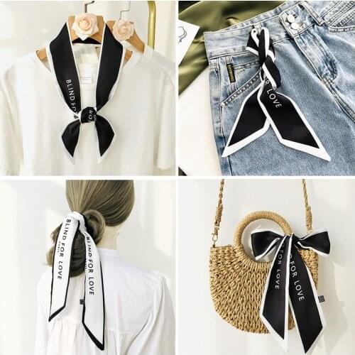 Chic Hair Tie Womans Scarf France Style Hair Band Women Silk Shawls Fashion Ladies Wraps Scarves Foulard New Neckerchief