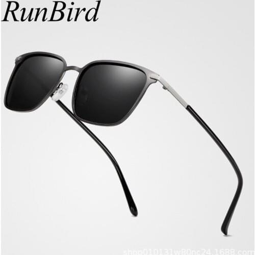 RunBird Polarized Sunglasses Retro Men Women Driving Square Frame Vintage Sun Glasses Male Goggle UV400 Gafas De Sol 5364R
