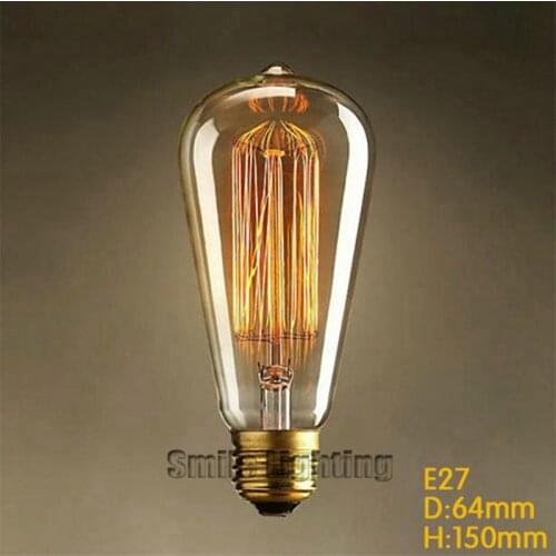 ST64 40W/60W Tungsten 220-240V E27 antique edison bulb/vintage edison bulb decorate pendant light bulb