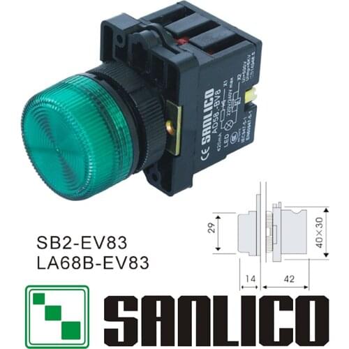 Illuminated indicator pilot light with LED SB2(LA68B XB2)-EV83