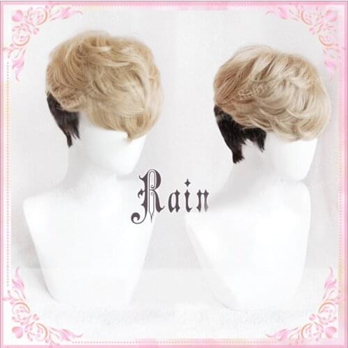 Killing Stalking Wigs SangWoo Wig Sang Woo Short Linen Brown Black Ombre Heat Resistant Cosplay Costume Wig + Wig Cap