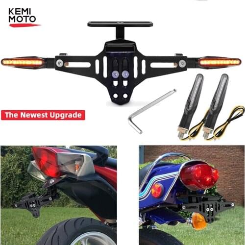 Universal Motorcycle License Plate Holder Mount Bracket Aluminum Adjusted Angle Rear License Number Plate For BMW R1200GS Z750