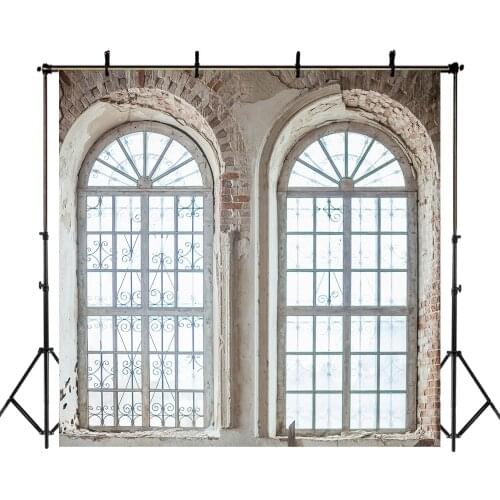 NeoBack Vintage Window Photography Backdrops Worn Brick Wall Wedding Photo Props Studio Booth Background